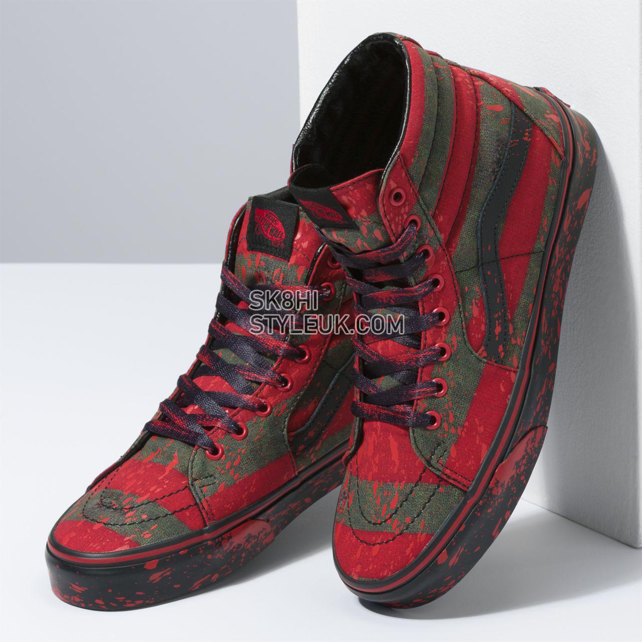 Vans X Nightmare On Elm Street Sk8-Hi Red Classic Mens Womens - (Terror)Nightmareonelmst VN0A4U3CZV1 Shoes