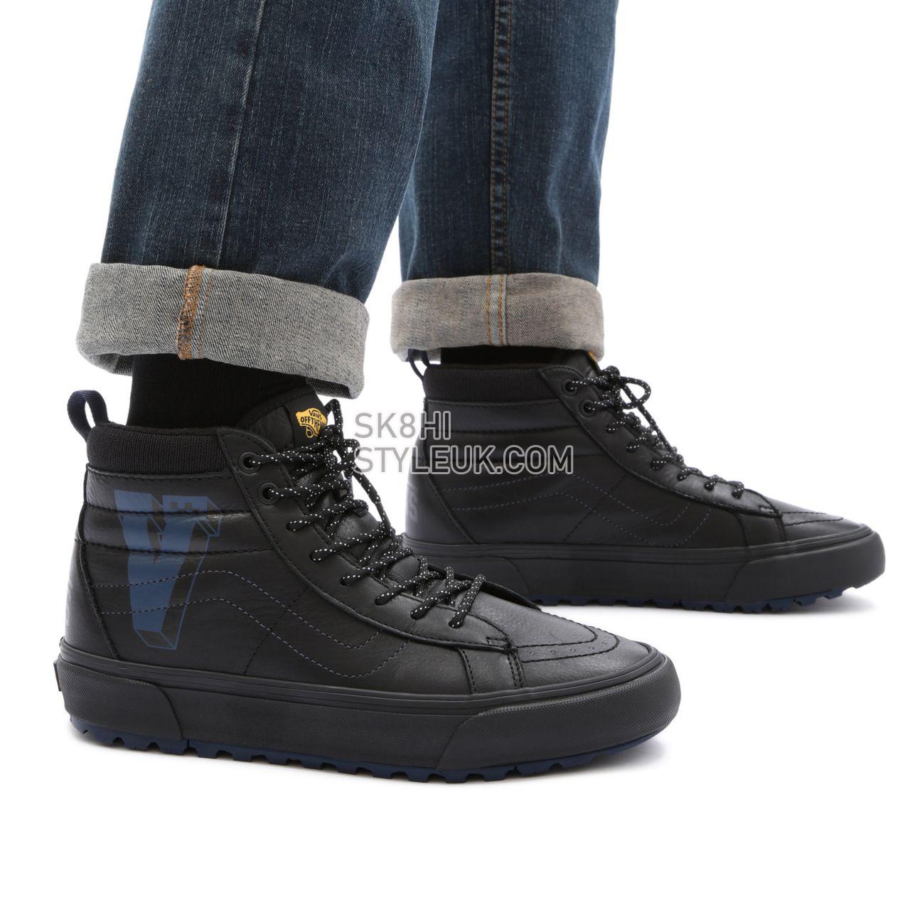 Vans Varsity Sk8-Hi MTE-1 Black Classic Mens Womens - (Varsity) Varsity Black/Dress Blues VN0A5HZYA5O Shoes