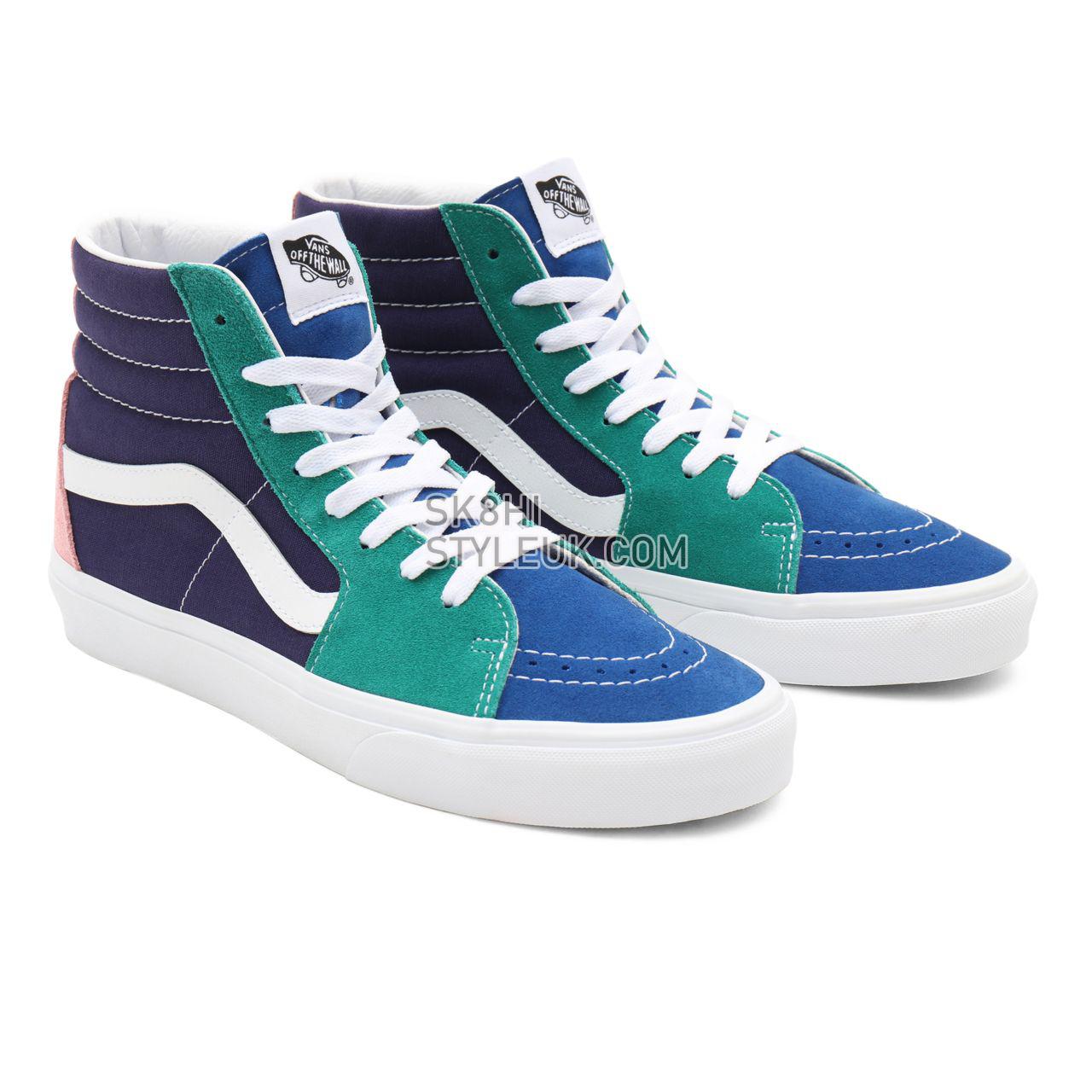 Vans Retro Sport Sk8-Hi Blue Classic Mens Womens - (Retro Court) multi/true white VN0A32QG9EJ Shoes