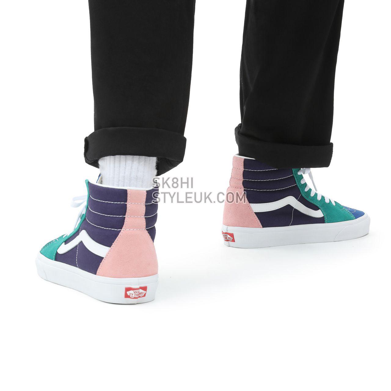 Vans Retro Sport Sk8-Hi Blue Classic Mens Womens - (Retro Court) multi/true white VN0A32QG9EJ Shoes