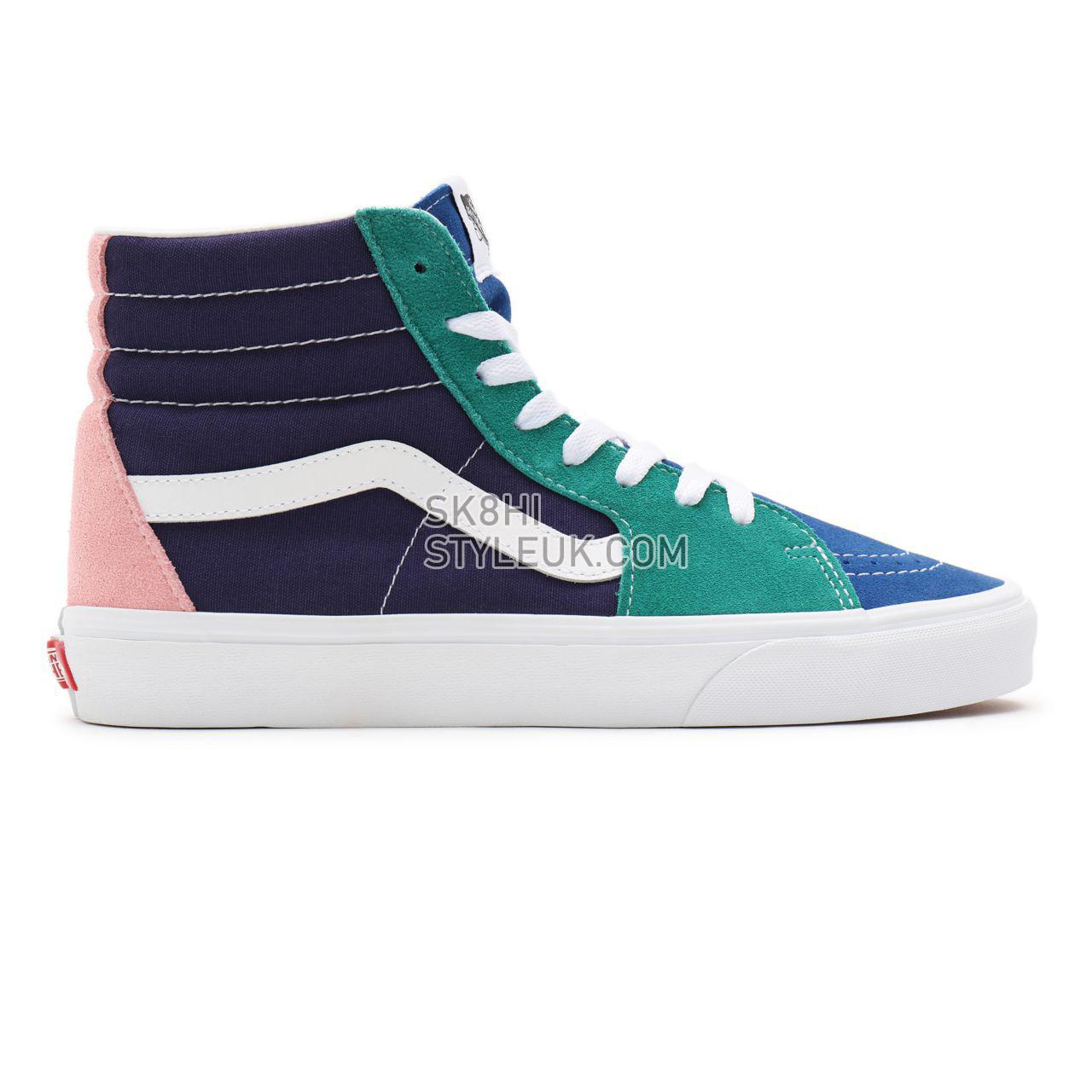 Vans Retro Sport Sk8-Hi Blue Classic Mens Womens - (Retro Court) multi/true white VN0A32QG9EJ Shoes