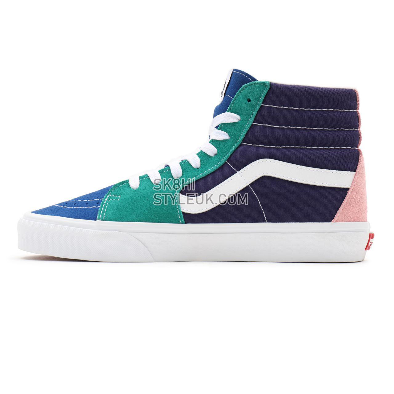 Vans Retro Sport Sk8-Hi Blue Classic Mens Womens - (Retro Court) multi/true white VN0A32QG9EJ Shoes