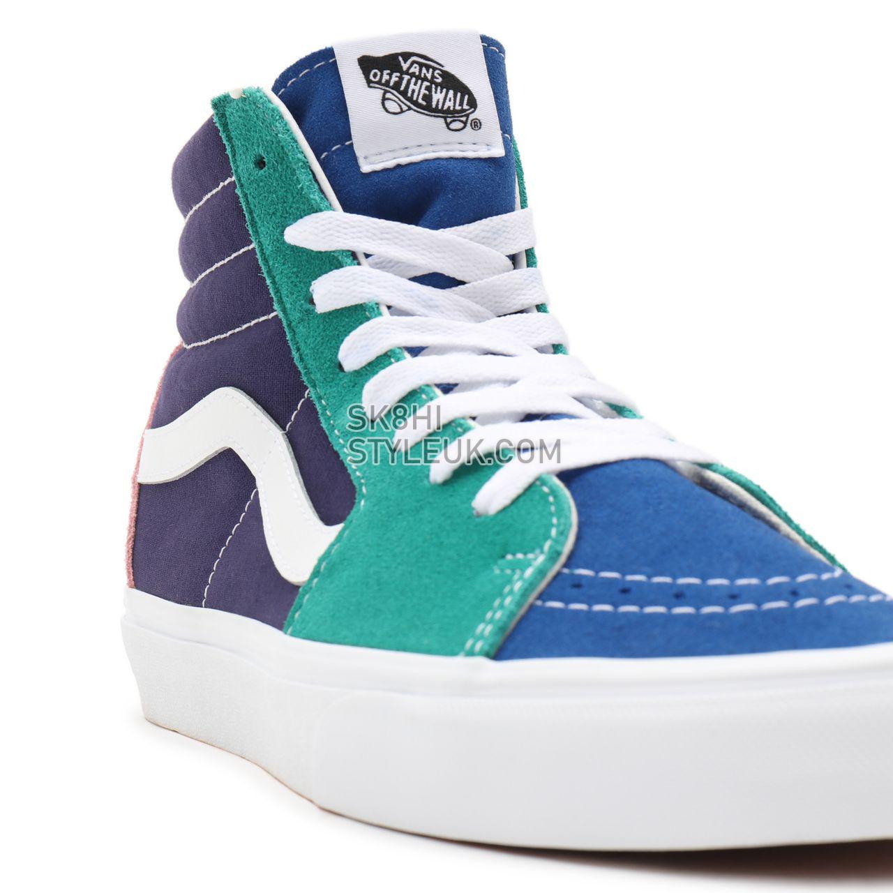 Vans Retro Sport Sk8-Hi Blue Classic Mens Womens - (Retro Court) multi/true white VN0A32QG9EJ Shoes