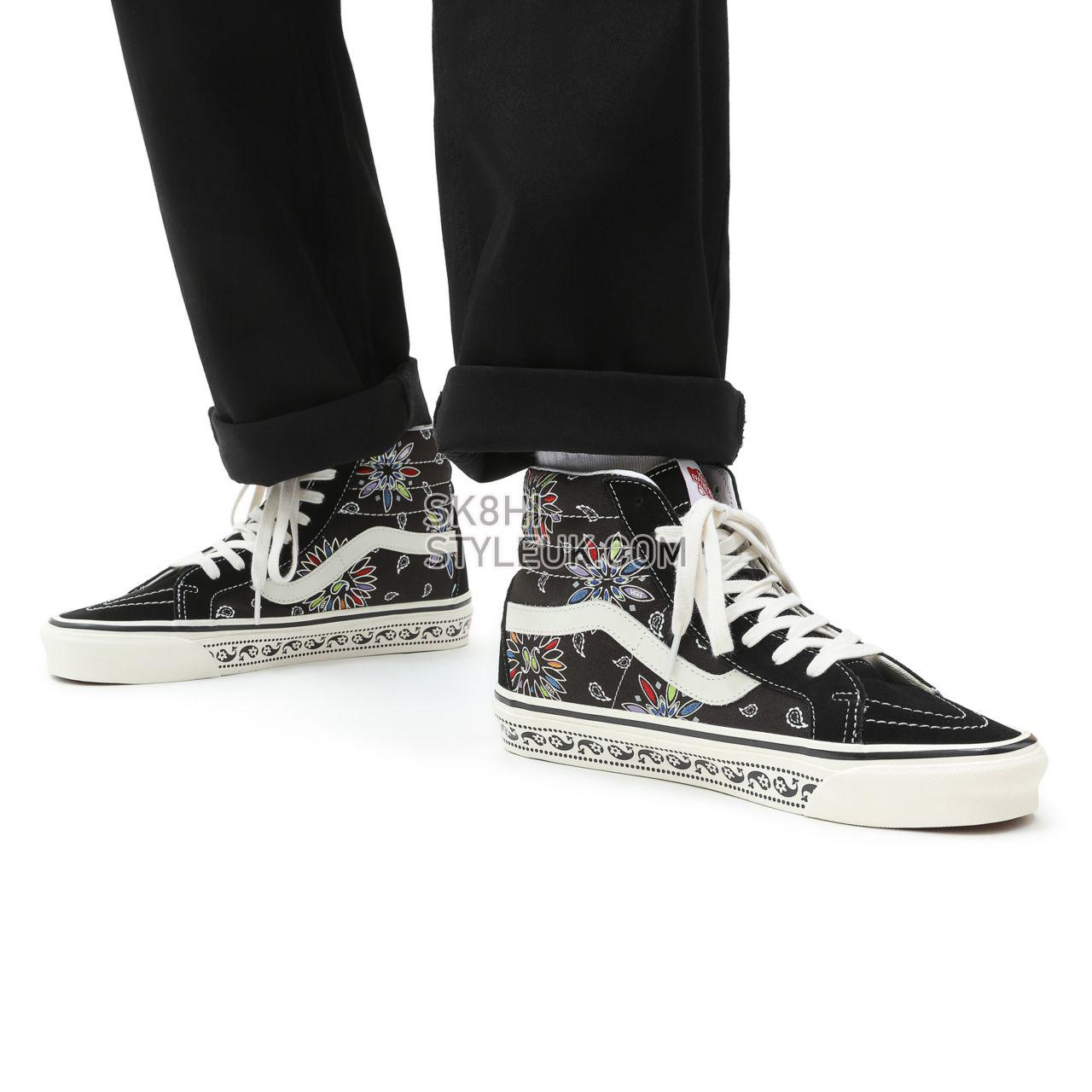 Vans Anaheim Factory Sk8-Hi 38 DX Black Classic Mens Womens - (Anaheim Factory) Vans paisley/black VN0A38GF9GG Shoes