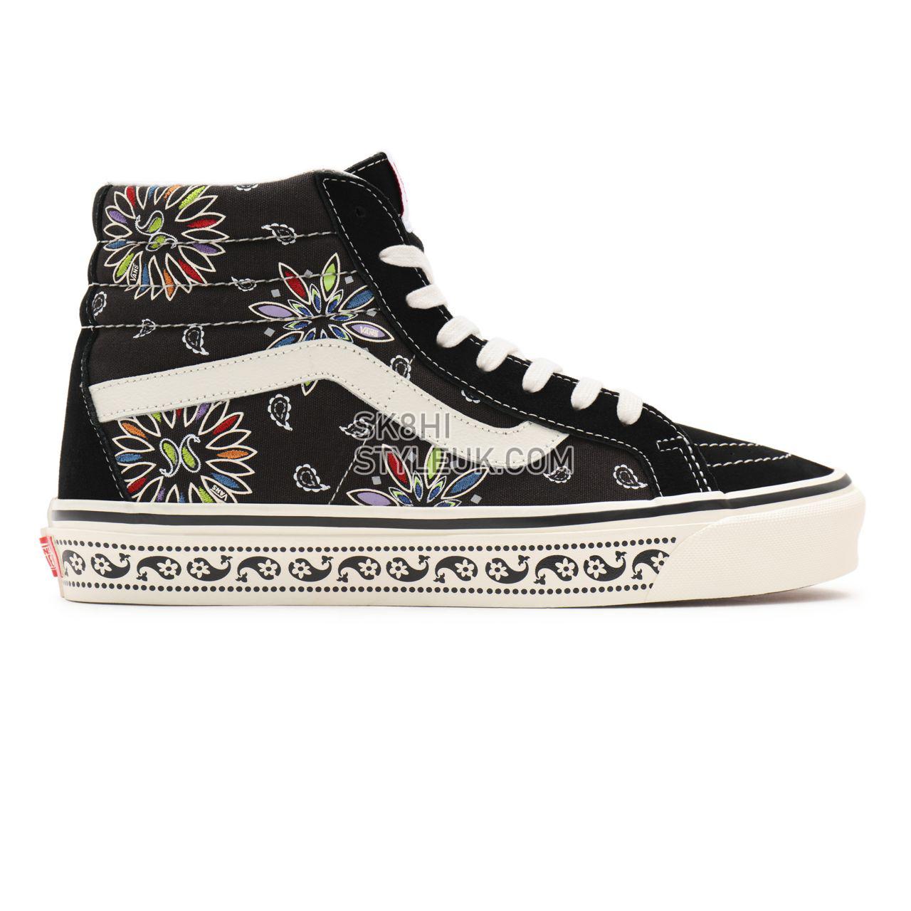 Vans Anaheim Factory Sk8-Hi 38 DX Black Classic Mens Womens - (Anaheim Factory) Vans paisley/black VN0A38GF9GG Shoes