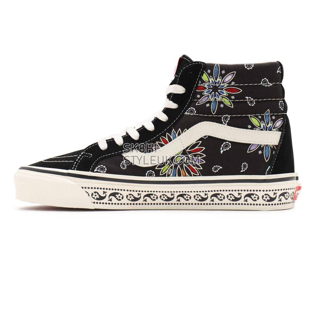 Vans Anaheim Factory Sk8-Hi 38 DX Black Classic Mens Womens - (Anaheim Factory) Vans paisley/black VN0A38GF9GG Shoes