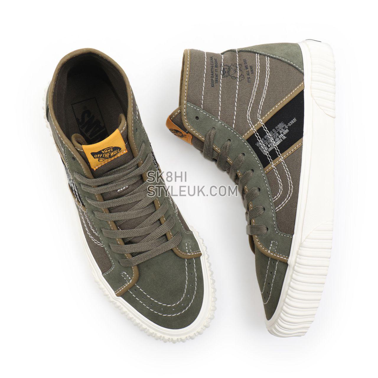 Vans World Code Sk8-Hi Gym Issue Green Classic Mens Womens - (Vans World Code) grape leaf/black VN0A5JIUA06 Shoes