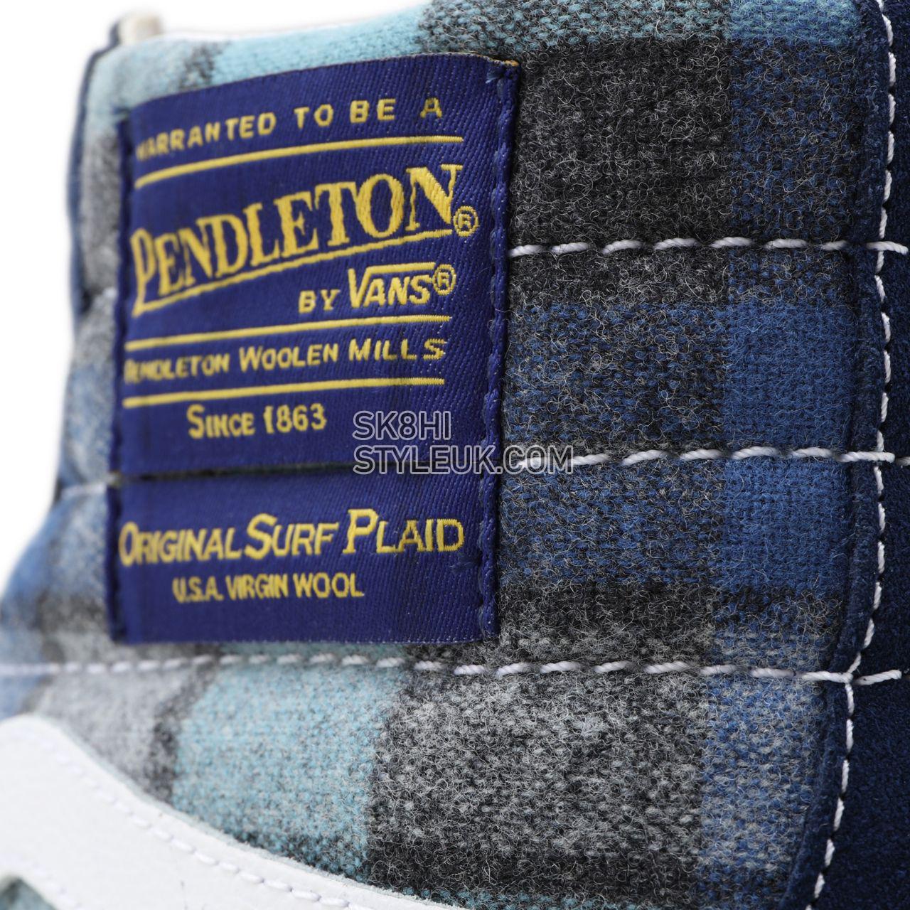 Vans Anaheim Factory Sk8-Hi 38 DX Blue Classic Mens Womens - (Anaheim Factory) pendleton/beach boy plaid VN0A38GF9GS Shoes