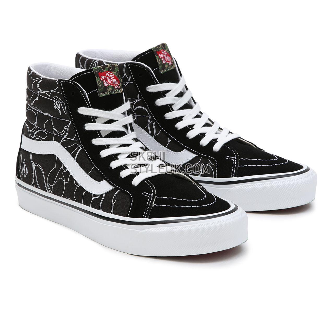 Vans x BAPE Sk8-Hi 38 DX Black Classic Mens Womens - (Vans X Bape) Abc Camo Black/White VN0A38GF7BG Shoes