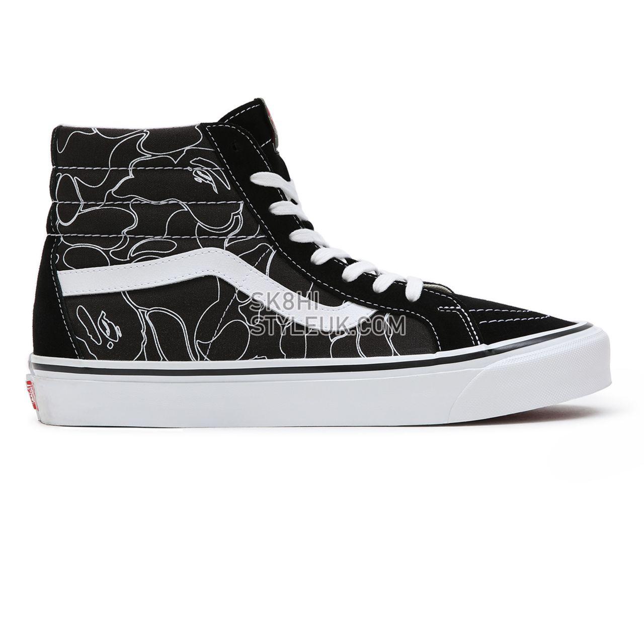 Vans x BAPE Sk8-Hi 38 DX Black Classic Mens Womens - (Vans X Bape) Abc Camo Black/White VN0A38GF7BG Shoes