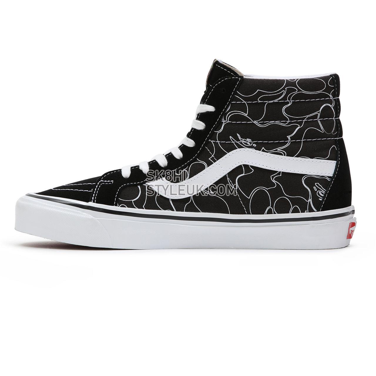 Vans x BAPE Sk8-Hi 38 DX Black Classic Mens Womens - (Vans X Bape) Abc Camo Black/White VN0A38GF7BG Shoes