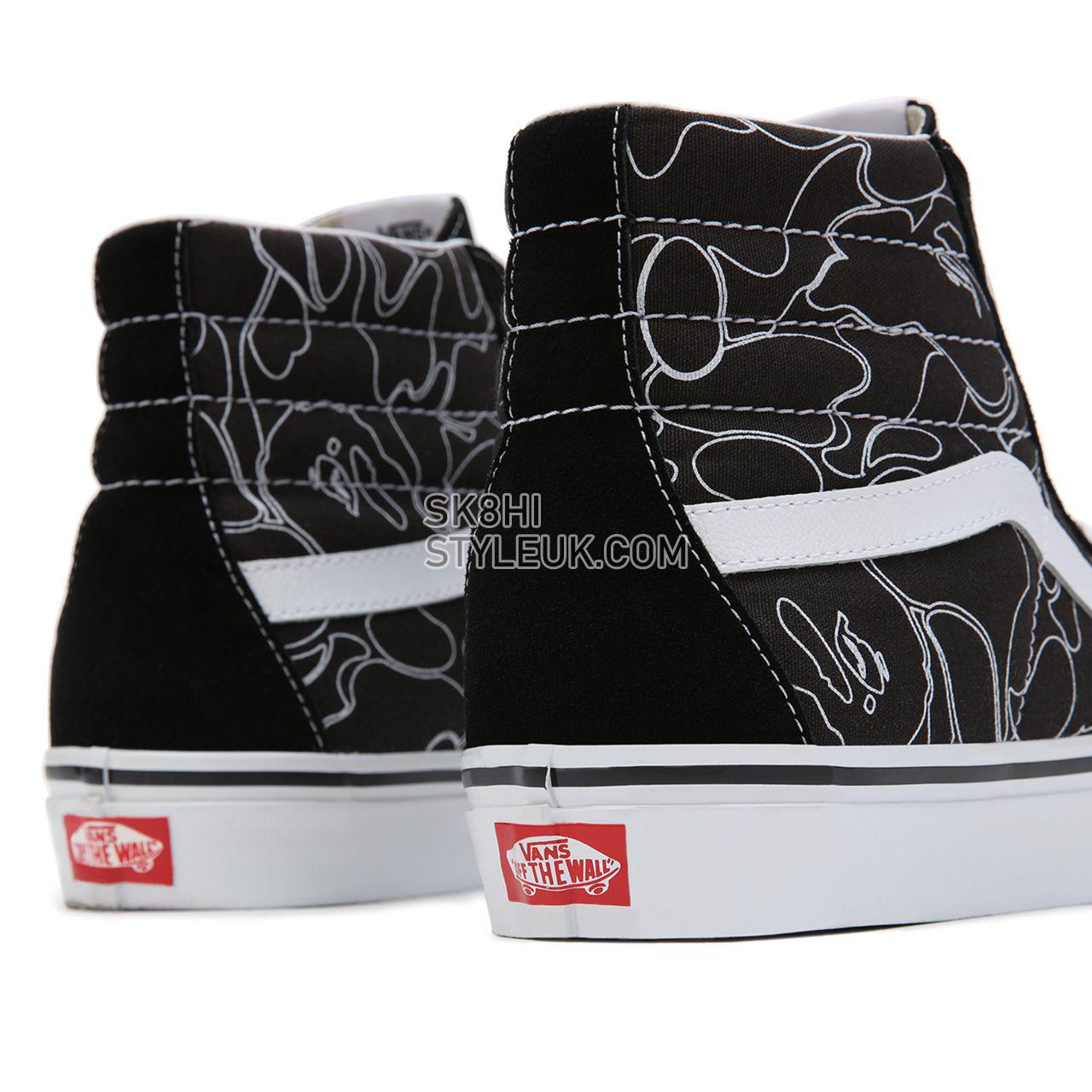 Vans x BAPE Sk8-Hi 38 DX Black Classic Mens Womens - (Vans X Bape) Abc Camo Black/White VN0A38GF7BG Shoes