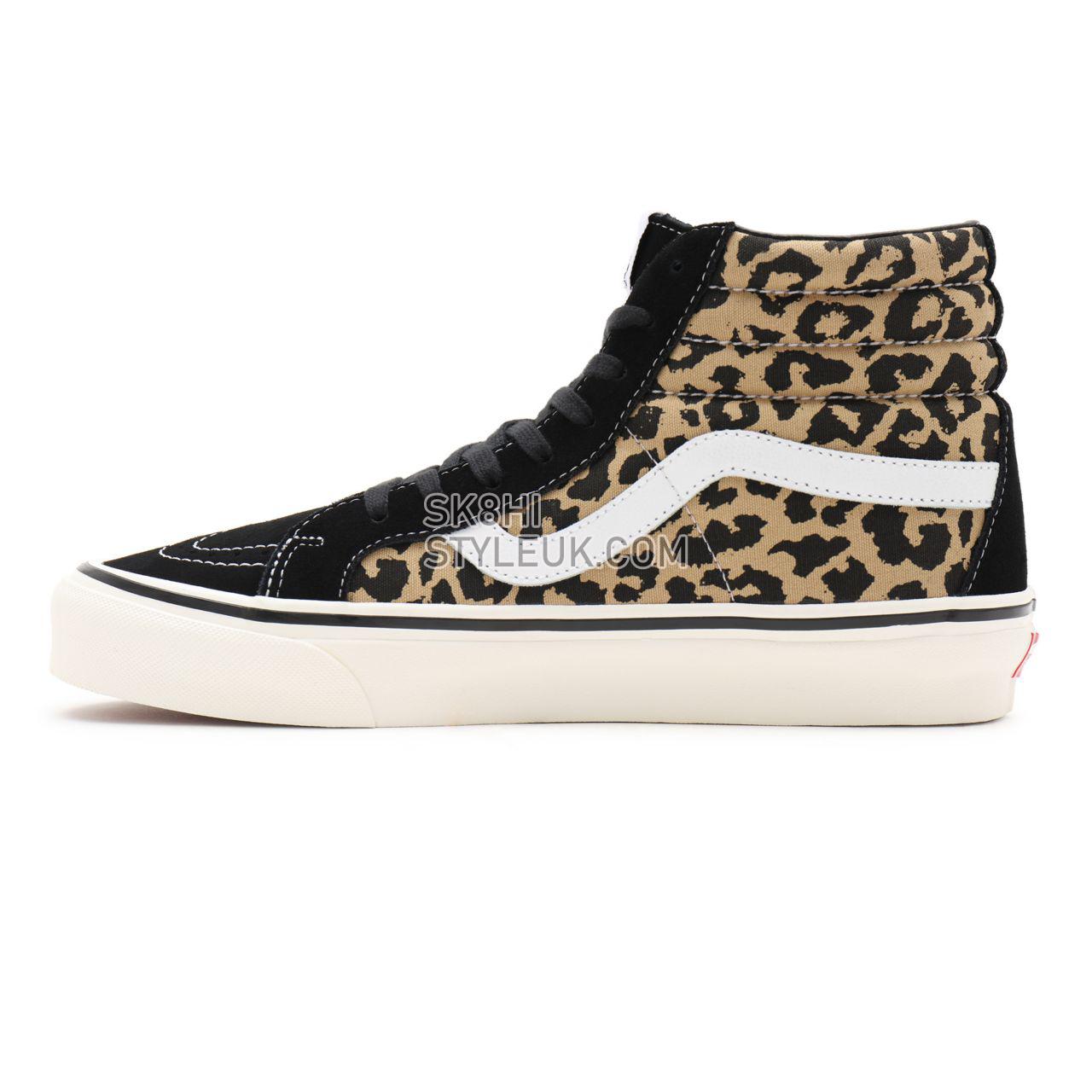 Vans Anaheim Factory Sk8-Hi 38 DX Black Classic Mens Womens - (Anaheim Factory) black/tan leopard VN0A38GF9GI Shoes