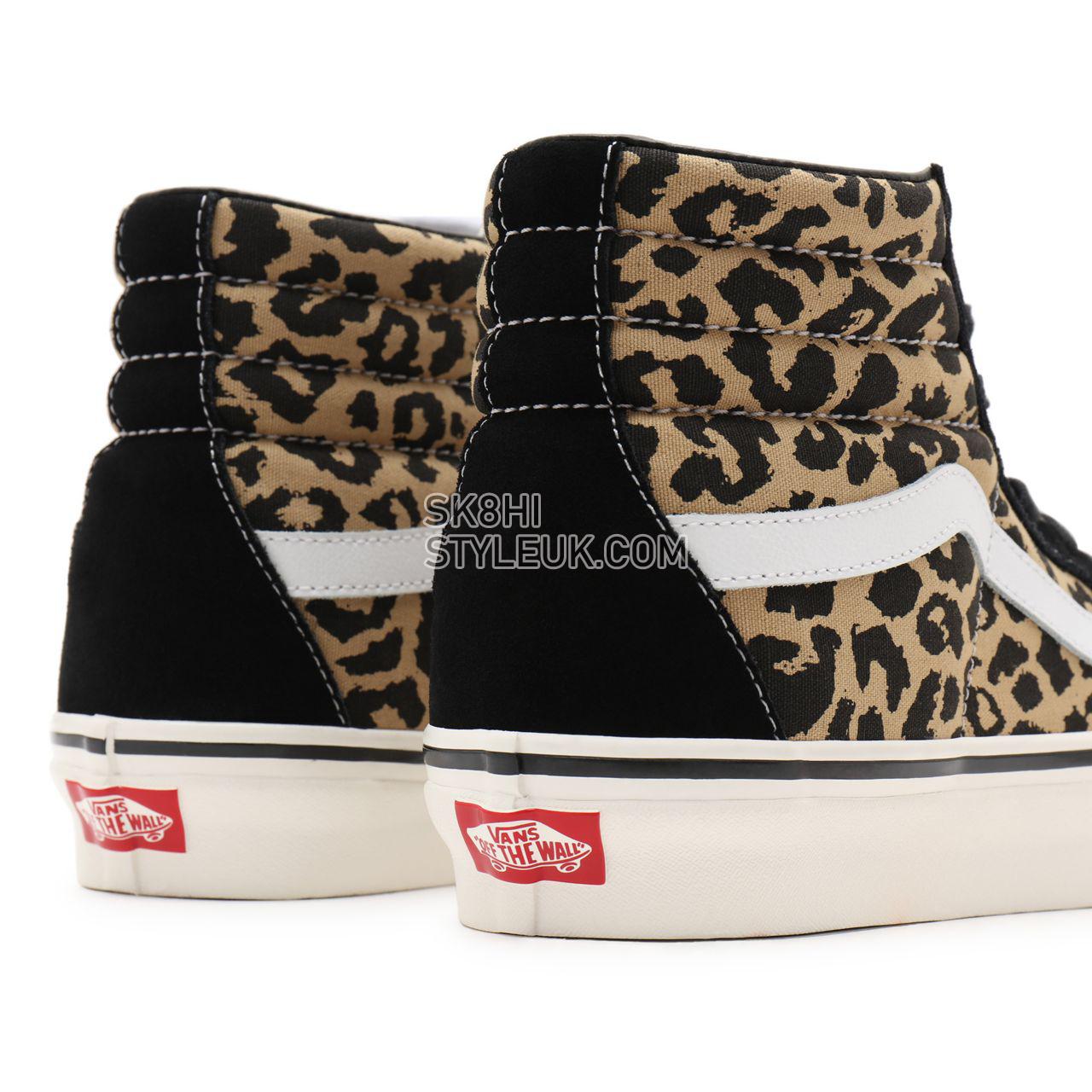 Vans Anaheim Factory Sk8-Hi 38 DX Black Classic Mens Womens - (Anaheim Factory) black/tan leopard VN0A38GF9GI Shoes