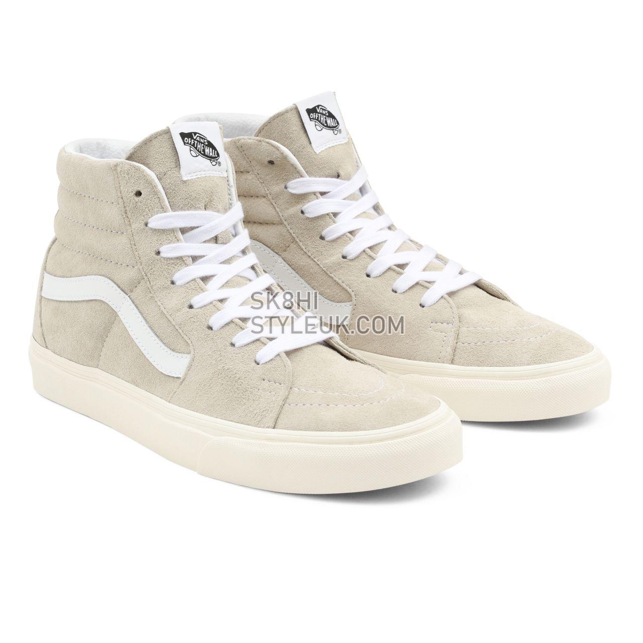 Vans Sk8-Hi Beige Classic Mens Womens - (Pig Suede) Oatmeal/Snow White VN0A5JMJ94V Shoes