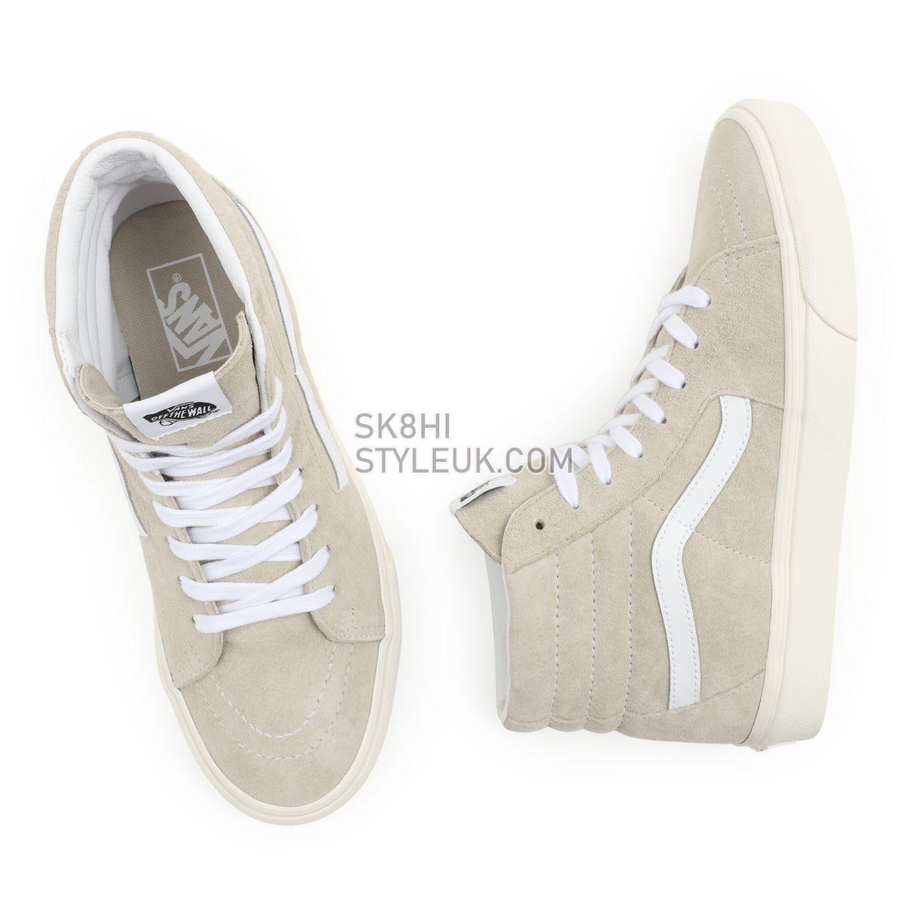 Vans Sk8-Hi Beige Classic Mens Womens - (Pig Suede) Oatmeal/Snow White VN0A5JMJ94V Shoes