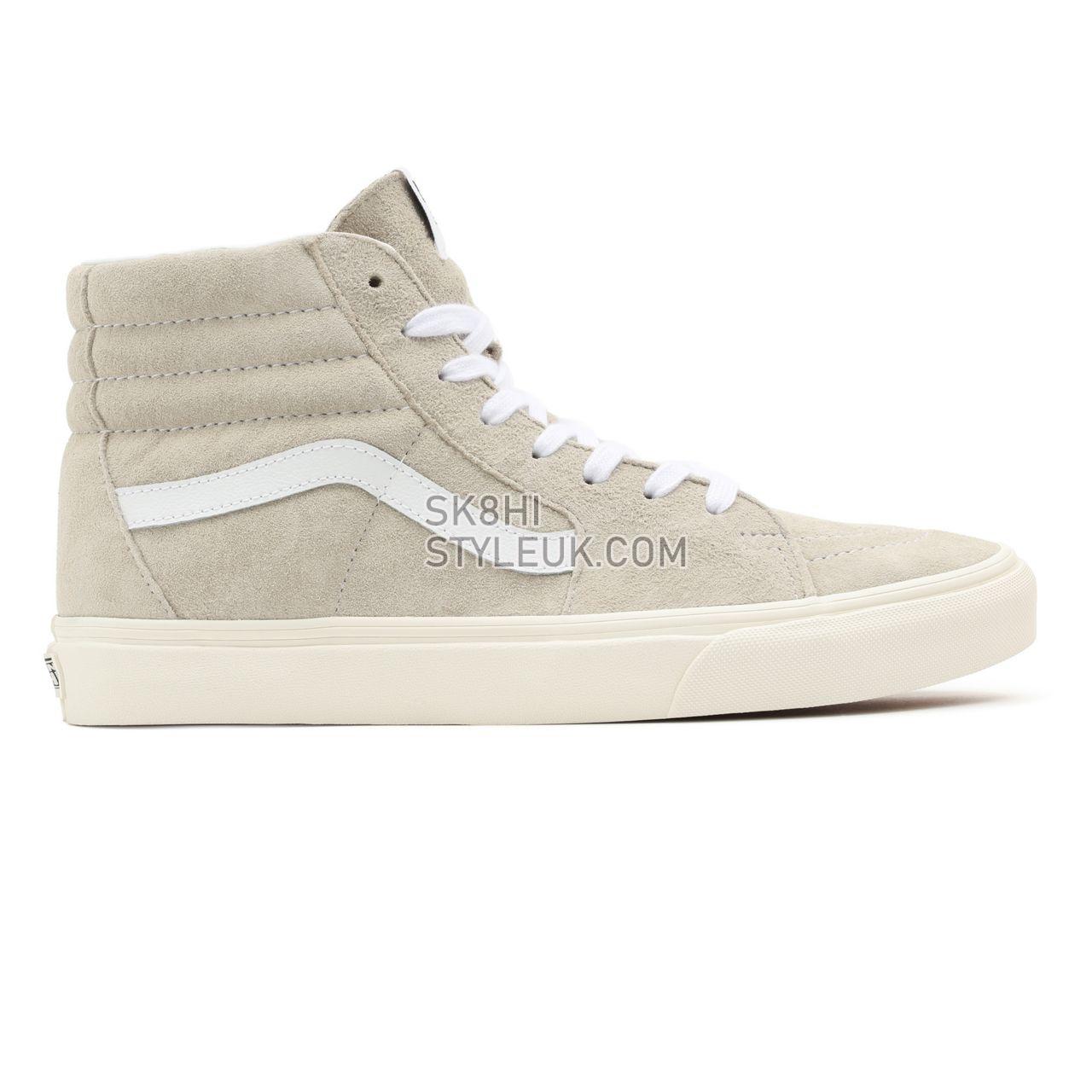 Vans Sk8-Hi Beige Classic Mens Womens - (Pig Suede) Oatmeal/Snow White VN0A5JMJ94V Shoes