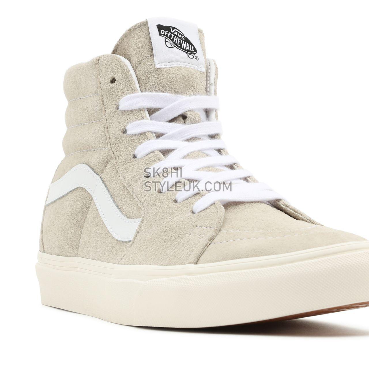 Vans Sk8-Hi Beige Classic Mens Womens - (Pig Suede) Oatmeal/Snow White VN0A5JMJ94V Shoes