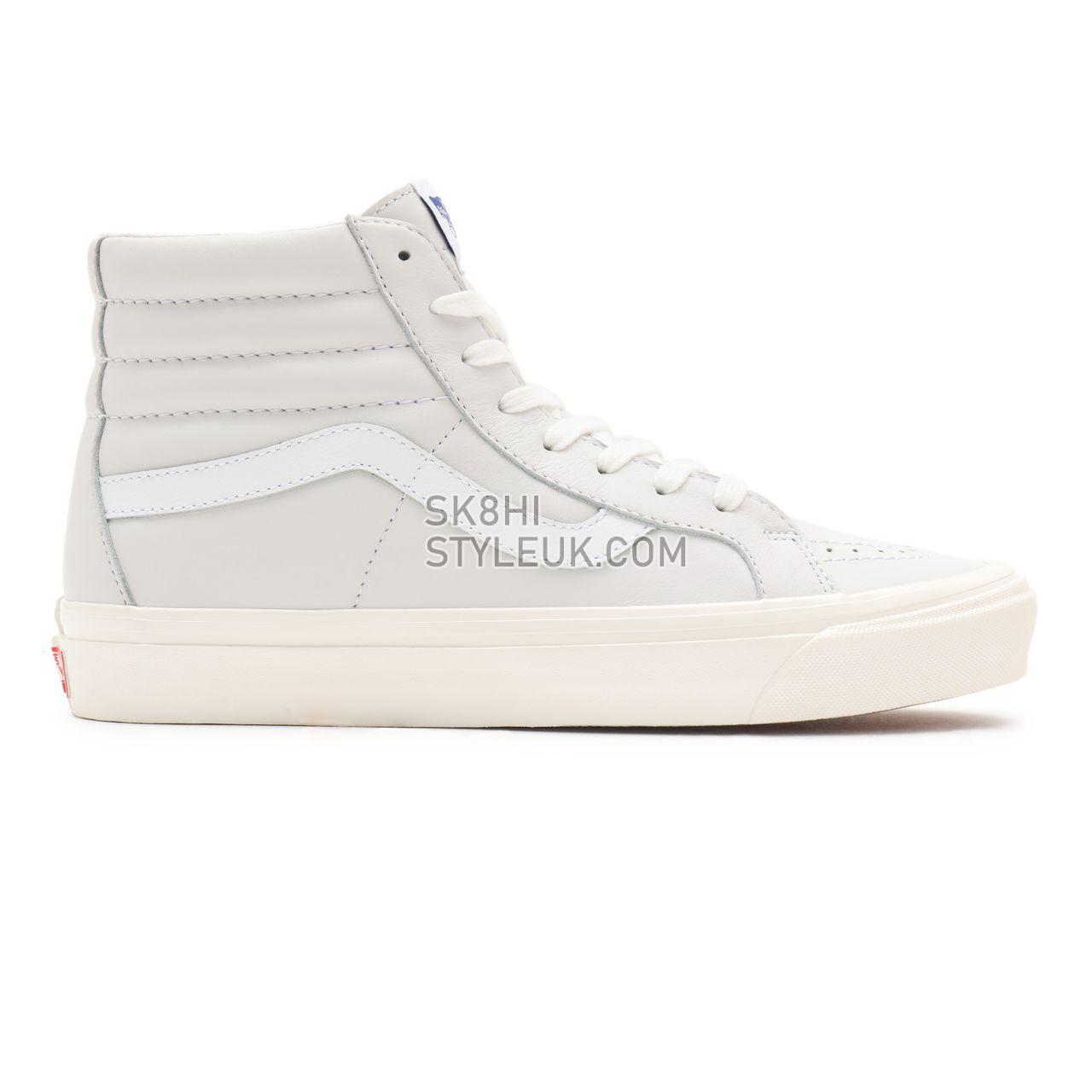 Vans Anaheim Factory Sk8-Hi 38 DX White Classic Mens Womens - (Anaheim Factory) True White/Leather VN0A38GF104 Shoes