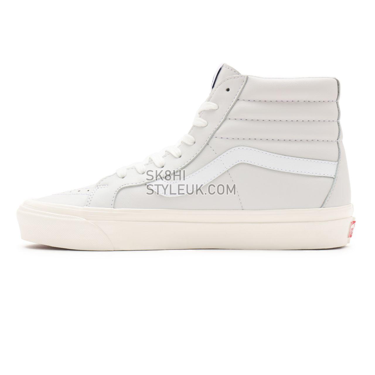 Vans Anaheim Factory Sk8-Hi 38 DX White Classic Mens Womens - (Anaheim Factory) True White/Leather VN0A38GF104 Shoes