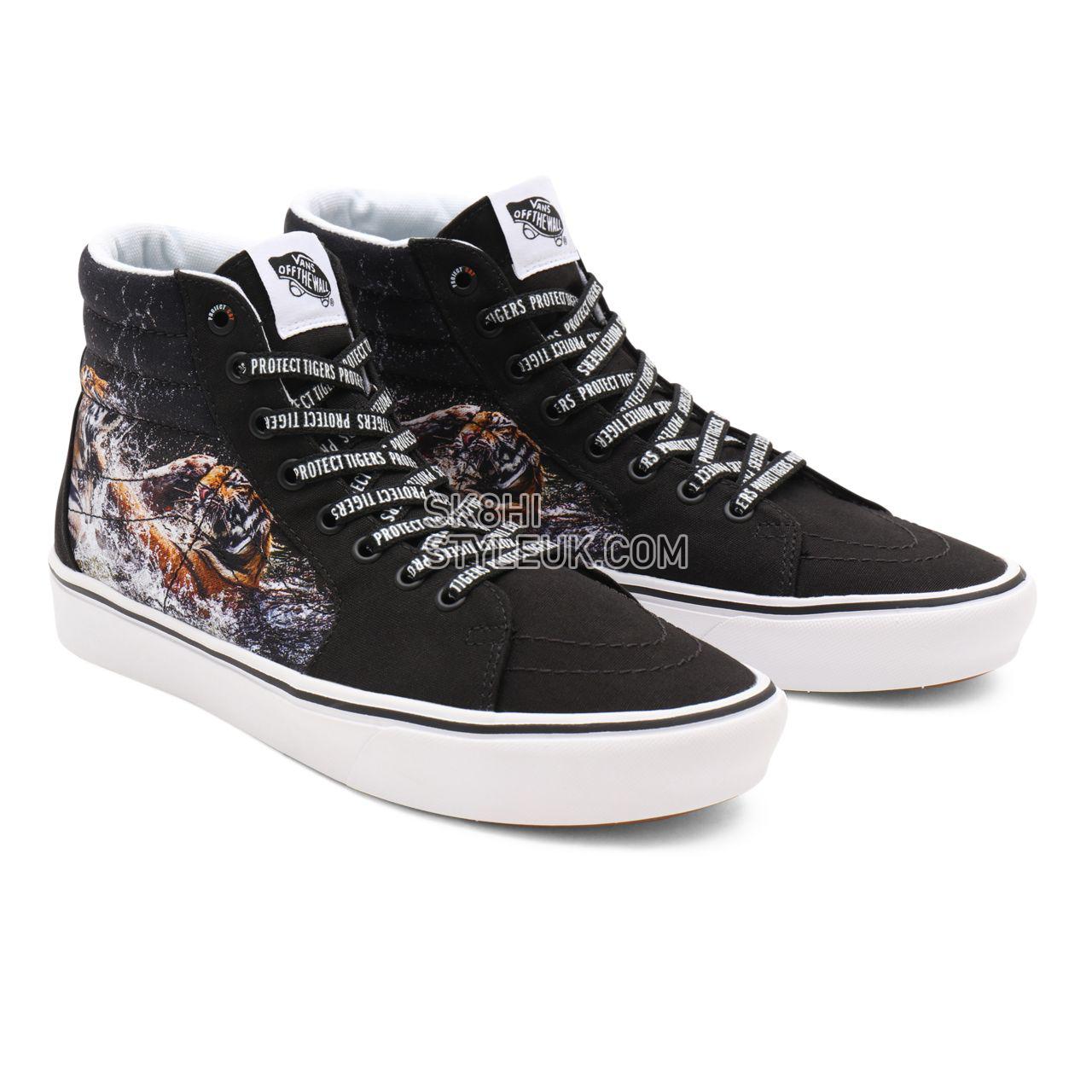 Vans x Project CAT ComfyCush Sk8-Hi Black Classic Mens Womens - (Discovery) projectCAT/playing tigers VN0A3WMB9EF Shoes