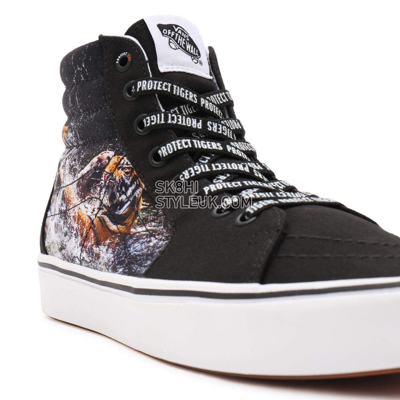 Vans x Project CAT ComfyCush Sk8-Hi Black Classic Mens Womens - (Discovery) projectCAT/playing tigers VN0A3WMB9EF Shoes