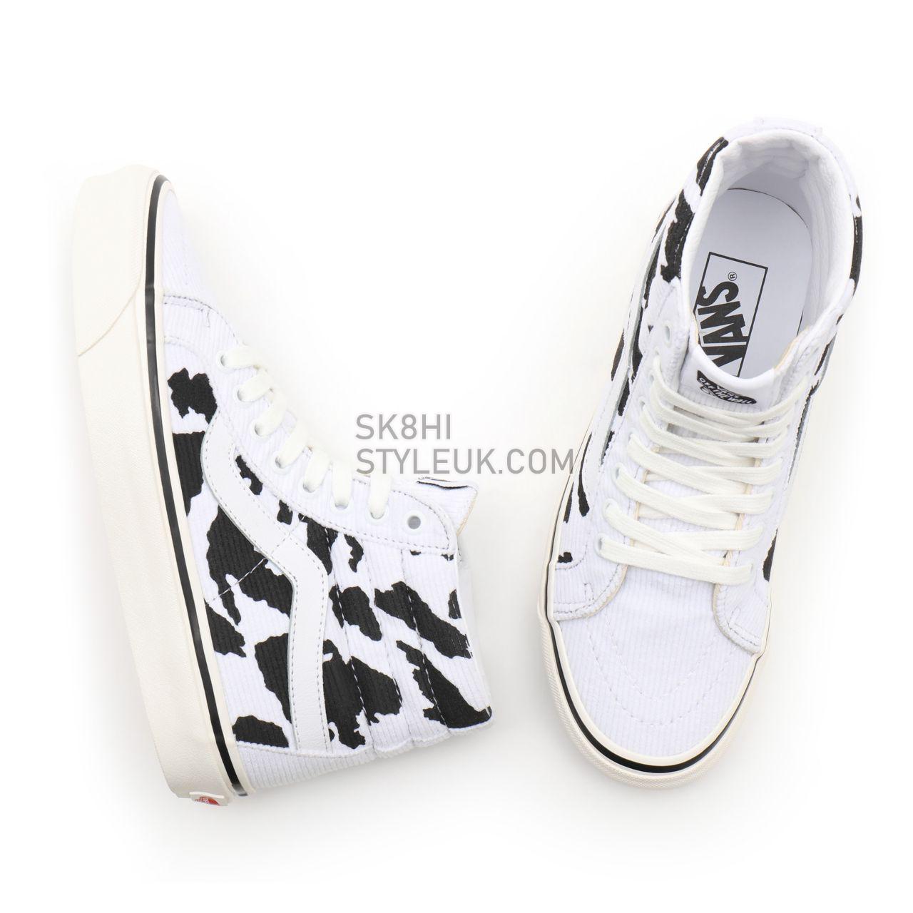 Vans Anaheim Factory Sk8-Hi 38 DX Black Classic Mens Womens - (Anaheim Factory) og white corduroy/og cow print VN0A38GF9GP Shoes