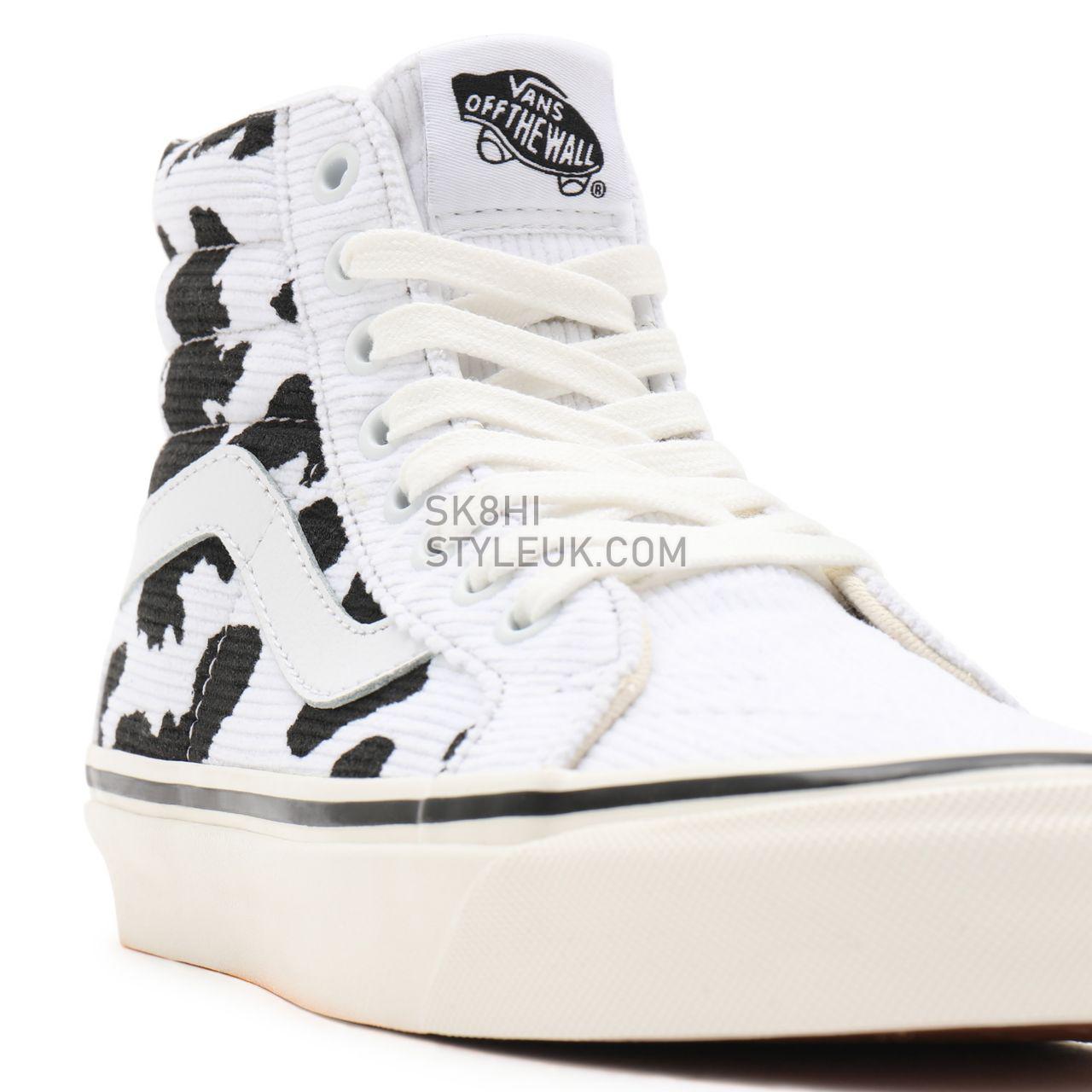 Vans Anaheim Factory Sk8-Hi 38 DX Black Classic Mens Womens - (Anaheim Factory) og white corduroy/og cow print VN0A38GF9GP Shoes