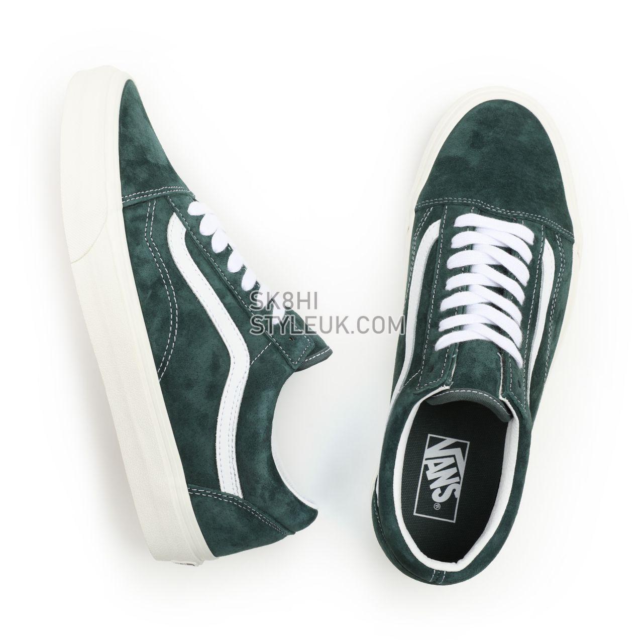 Vans Pig Suede Old Skool Green Classic Mens Womens - (Pig Suede) Jungle Green/Snow White VN0A5JMI94T Shoes