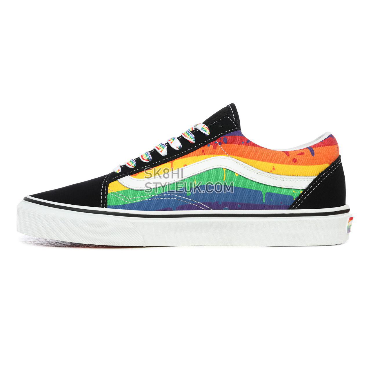 Vans Rainbow Drip Old Skool Black Classic Mens Womens - (Rainbow Drip) Black/Multi/True White VN0A5AO92CV Shoes