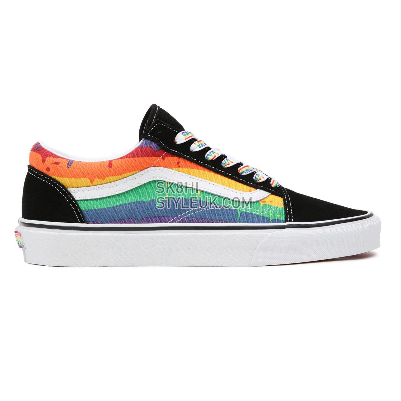 Vans Rainbow Drip Old Skool Black Classic Mens Womens - (Rainbow Drip) Black/Multi/True White VN0A5AO92CV Shoes