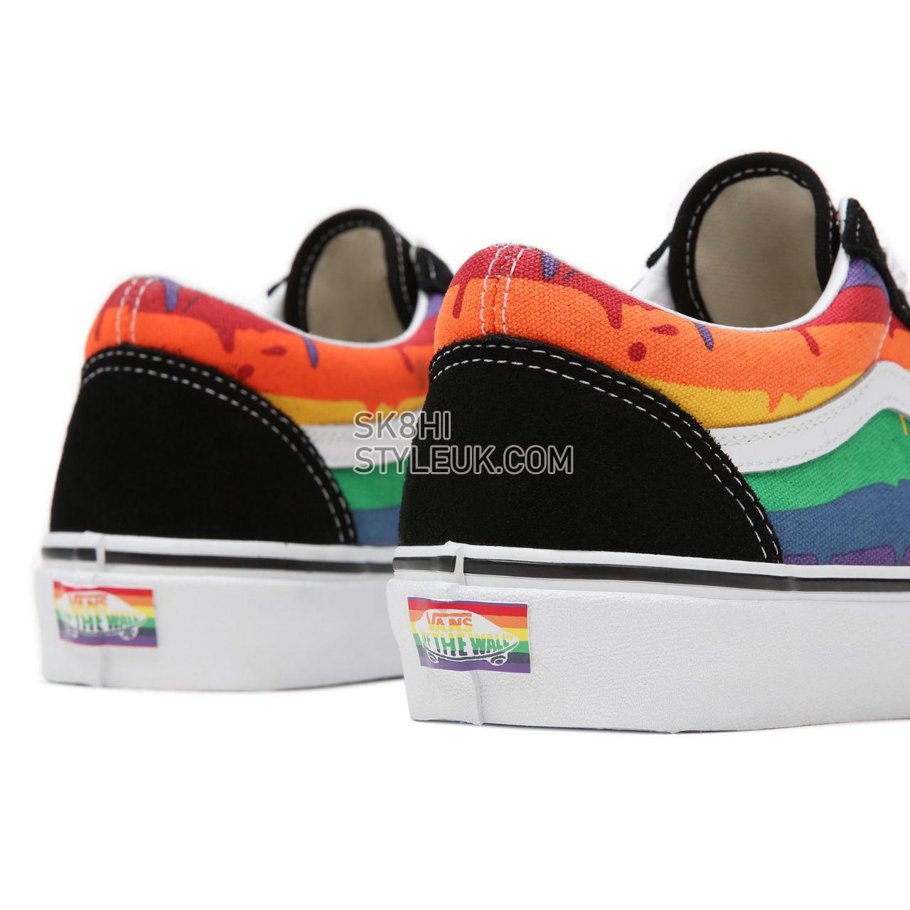 Vans Rainbow Drip Old Skool Black Classic Mens Womens - (Rainbow Drip) Black/Multi/True White VN0A5AO92CV Shoes