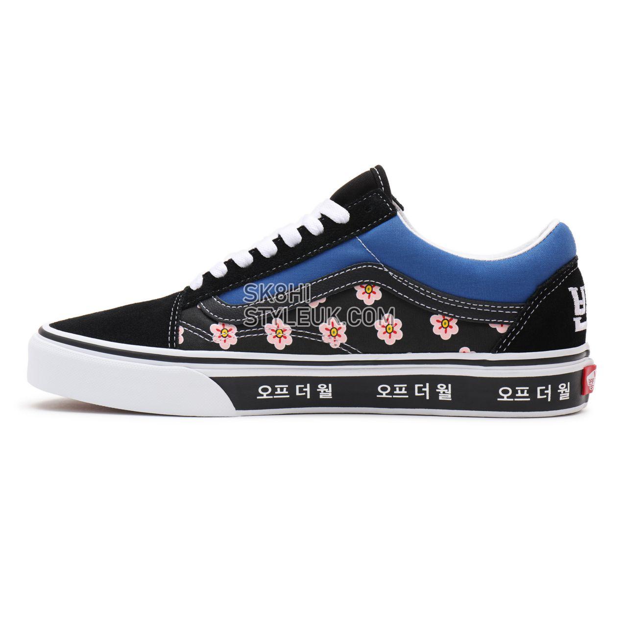 Vans Korean Typography Old Skool Black Classic Mens Womens - (Korean Typography) racing red/true blue VN0A38G19HW Shoes