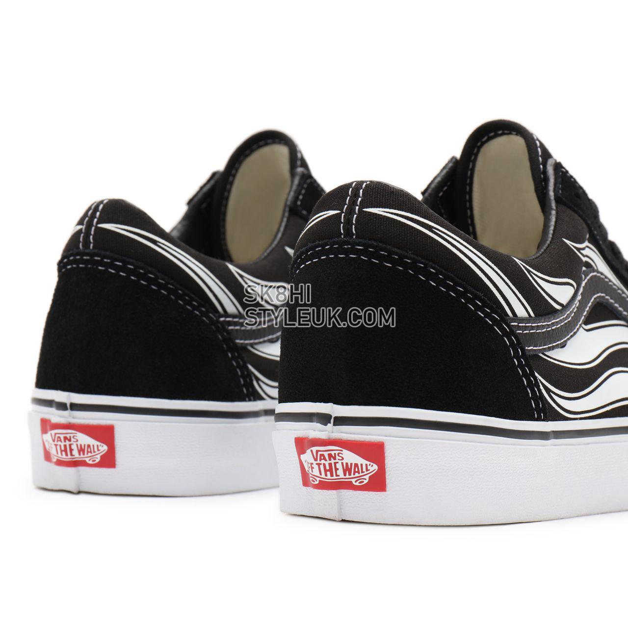 Vans Flame Old Skool Black Classic Mens Womens - (Flame) black/white VN0A38G1K68 Shoes