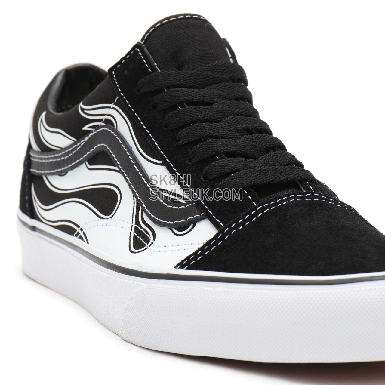 Vans Flame Old Skool Black Classic Mens Womens - (Flame) black/white VN0A38G1K68 Shoes