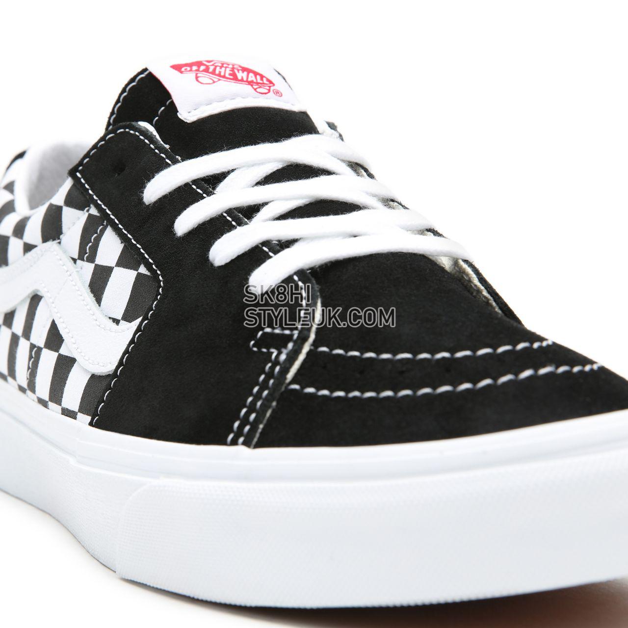 Vans Canvas/Suede SK8-Low Black Classic Mens Womens - (Canvas/Suede) Black/Checkerboard VN0A4UUK4W7 Shoes