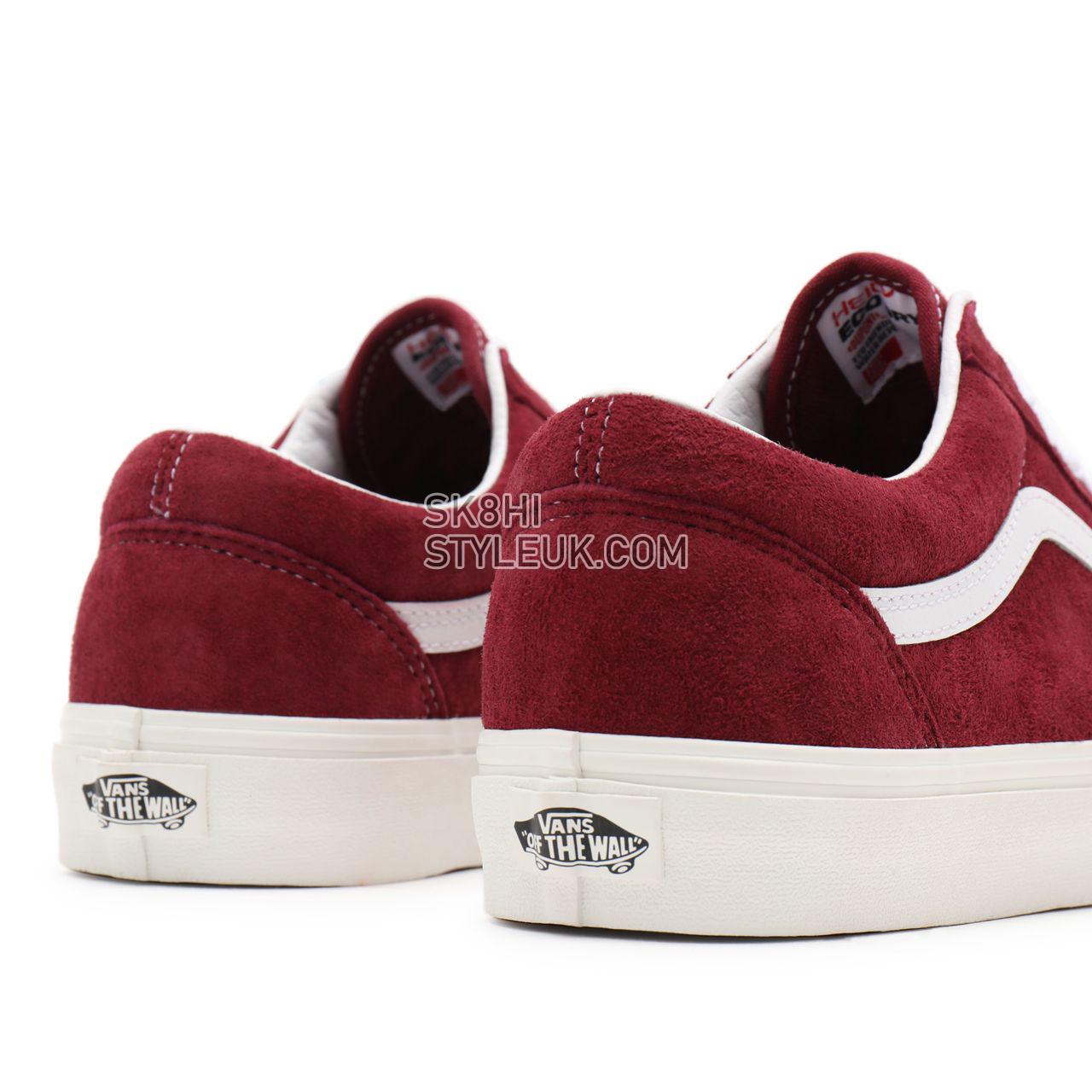 Vans Pig Suede Old Skool Red Classic Mens Womens - (Pig Suede) pomegranate/snow white VN0A38G19G8 Shoes