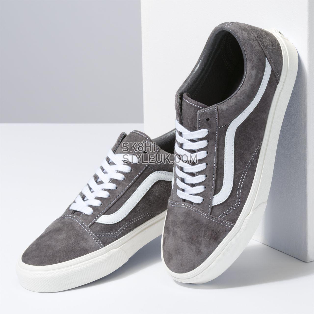 Vans Pig Suede Old Skool White Classic Mens Womens - (Pig Suede) Rabbit/Snow White VN0A5KRF888 Shoes