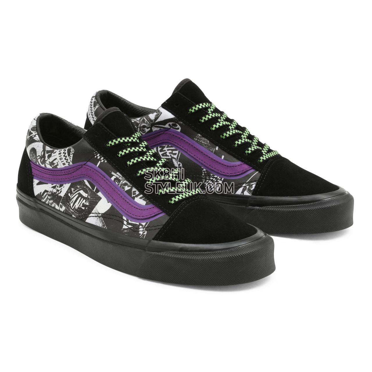 Vans Halloween Punk Old Skool 36 DX Black Classic Mens Womens - (Halloween Punk) Black/True White VN0A38G2BCJ Shoes