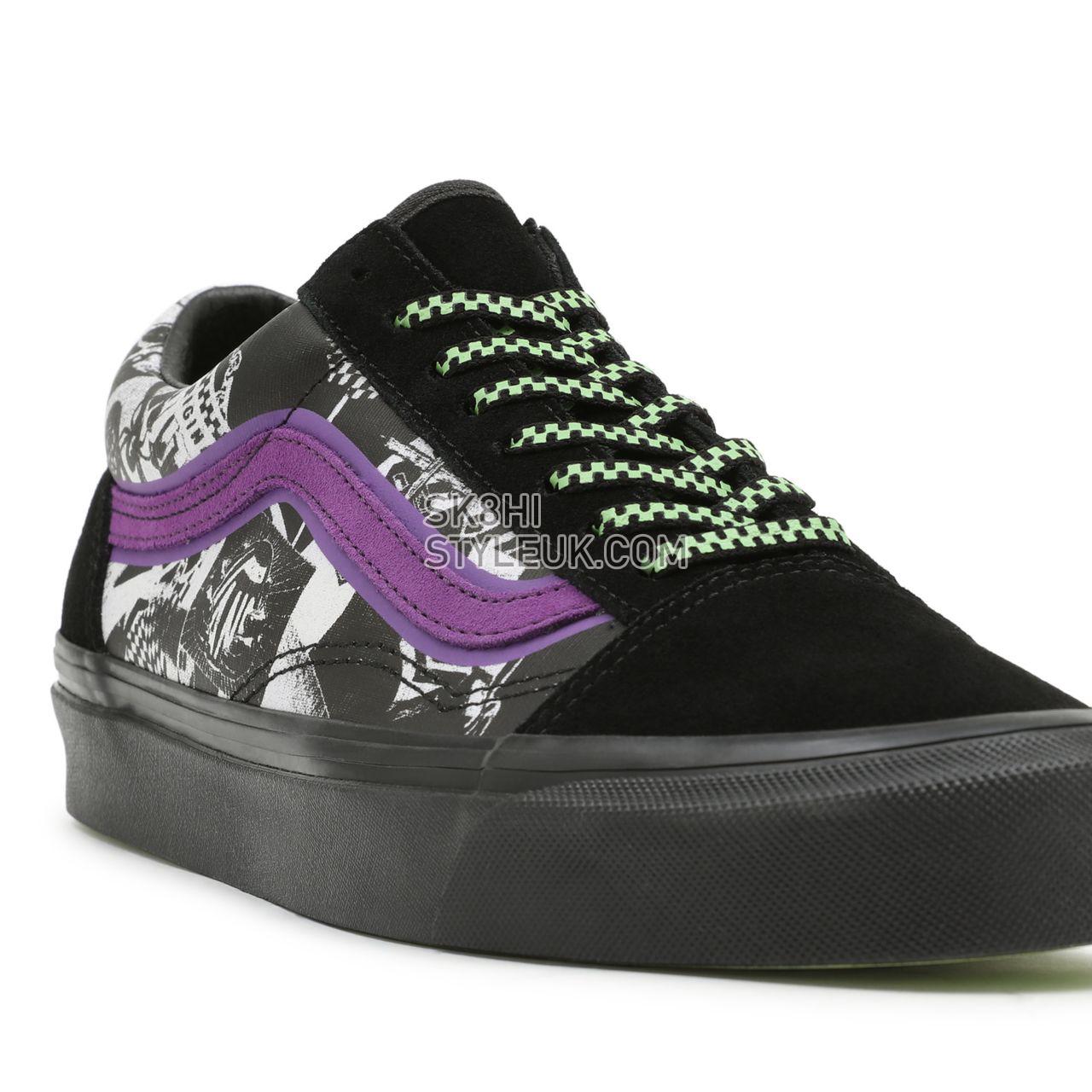 Vans Halloween Punk Old Skool 36 DX Black Classic Mens Womens - (Halloween Punk) Black/True White VN0A38G2BCJ Shoes