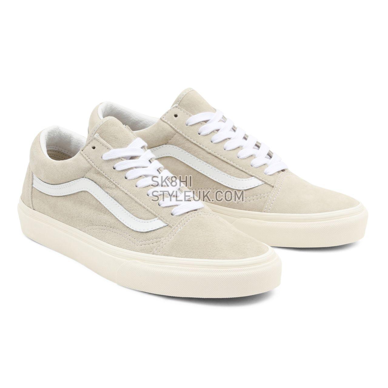 Vans Pig Suede Old Skool Beige Classic Mens Womens - (Pig Suede) Oatmeal/Snow White VN0A5JMI94V Shoes