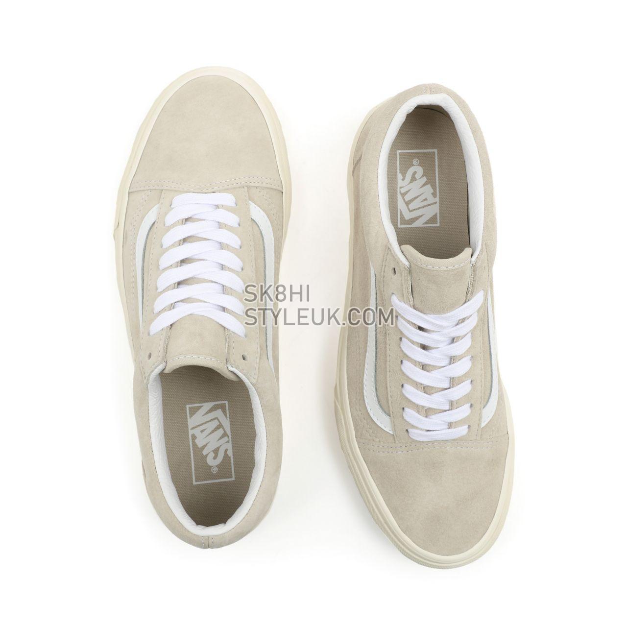 Vans Pig Suede Old Skool Beige Classic Mens Womens - (Pig Suede) Oatmeal/Snow White VN0A5JMI94V Shoes