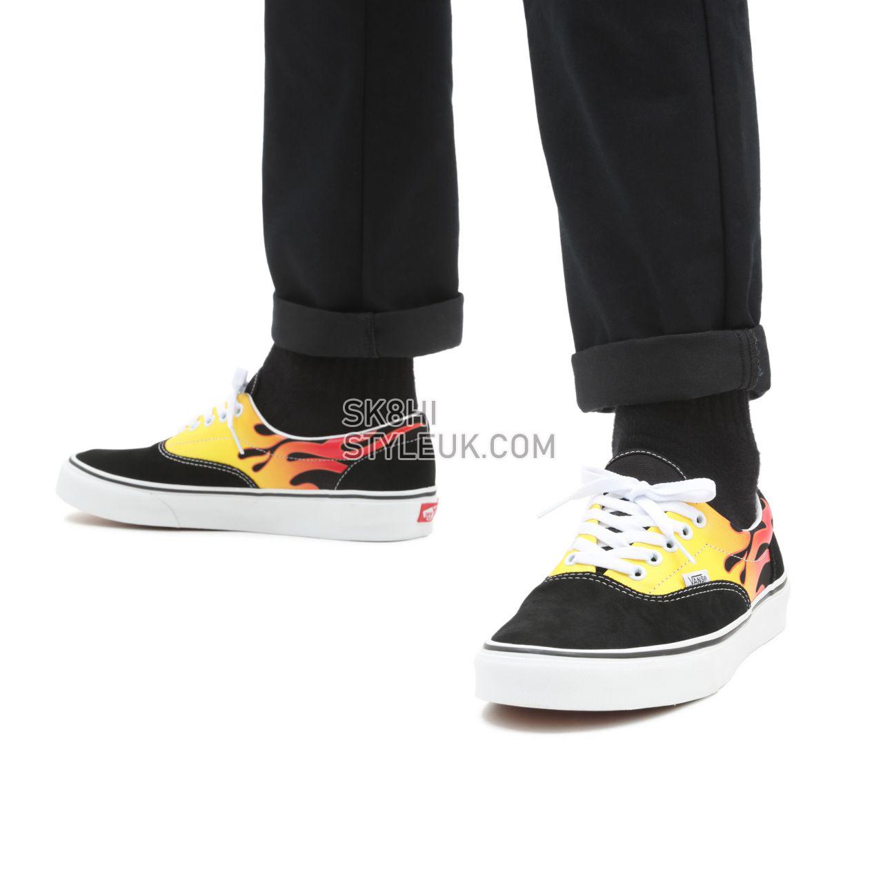 Vans Flame Era Black Classic Mens Womens - (Flame) Black/True White VN0A4BV4XEY Shoes