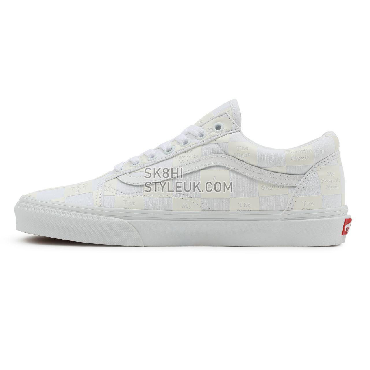 Vans DIY Checkerboard Old Skool White Classic Mens Womens - (Diy Checkerboard) True White VN0A5KRF8AX Shoes