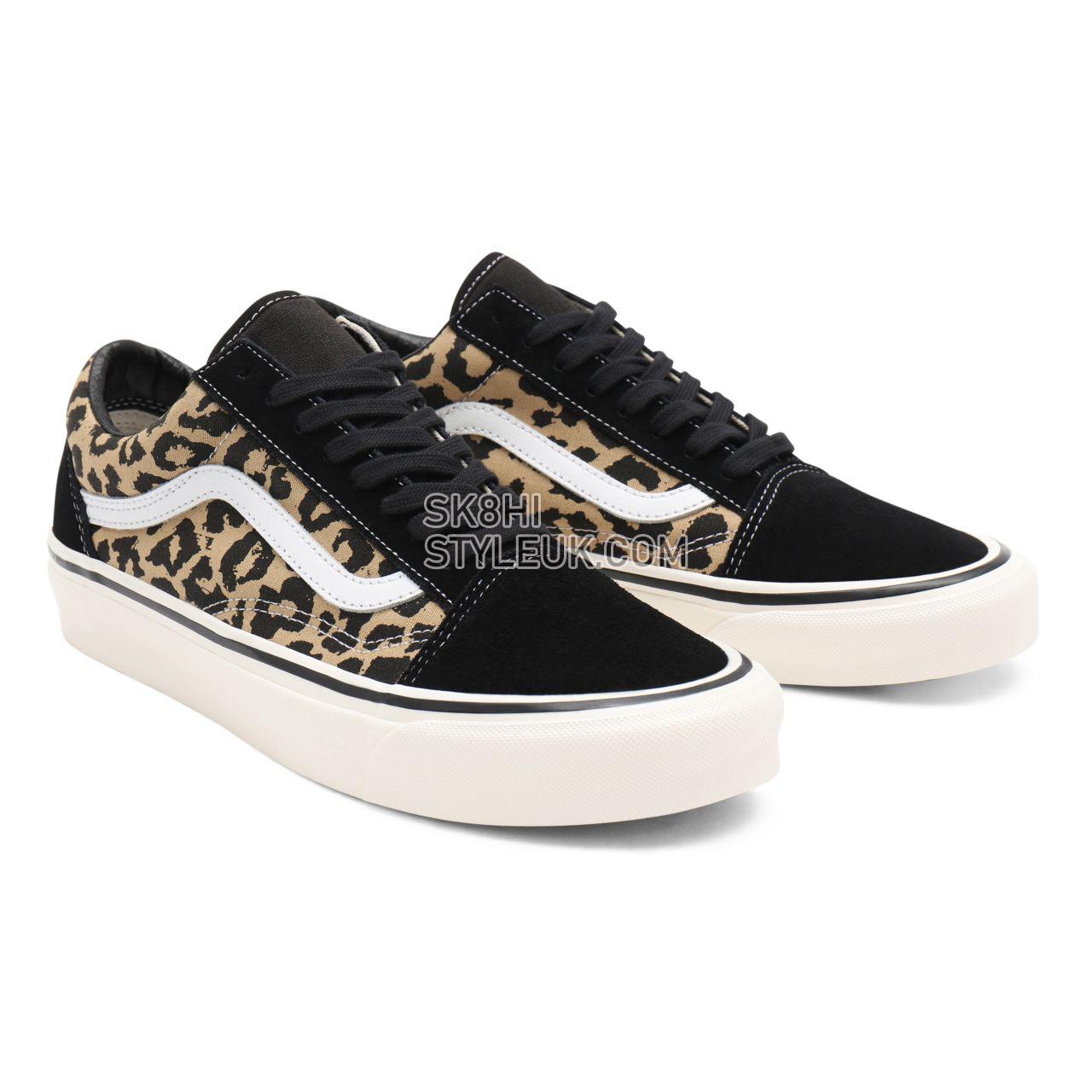 Vans Anahiem Factory Old Skool 36 DX Black Classic Mens Womens - (Anaheim Factory) black/tan leopard VN0A54F39GI Shoes