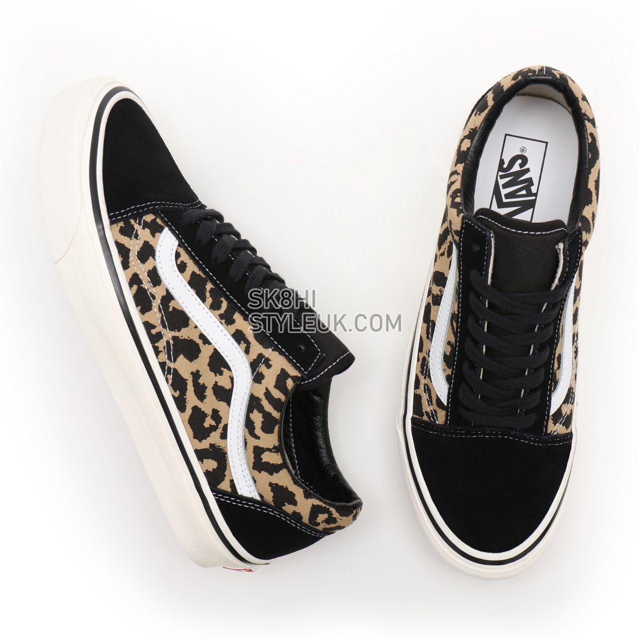 Vans Anahiem Factory Old Skool 36 DX Black Classic Mens Womens - (Anaheim Factory) black/tan leopard VN0A54F39GI Shoes