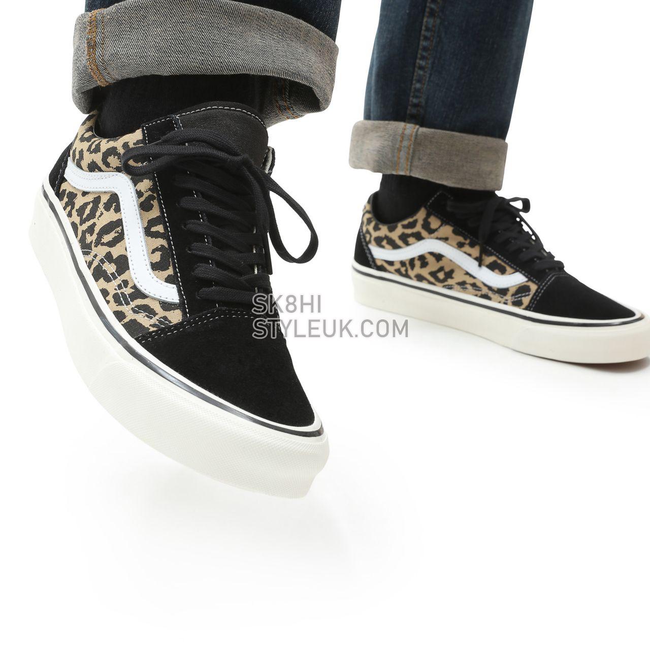 Vans Anahiem Factory Old Skool 36 DX Black Classic Mens Womens - (Anaheim Factory) black/tan leopard VN0A54F39GI Shoes