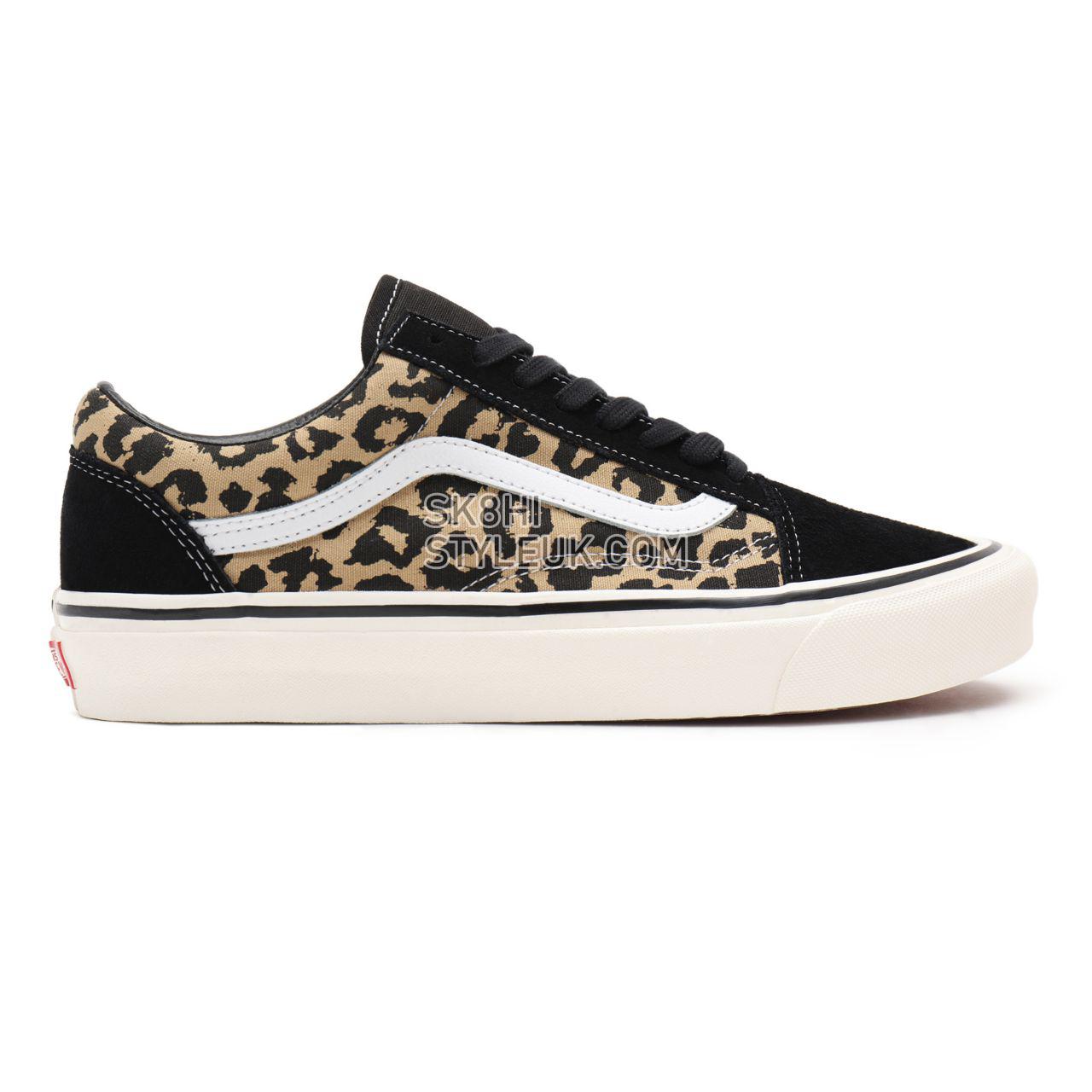 Vans Anahiem Factory Old Skool 36 DX Black Classic Mens Womens - (Anaheim Factory) black/tan leopard VN0A54F39GI Shoes