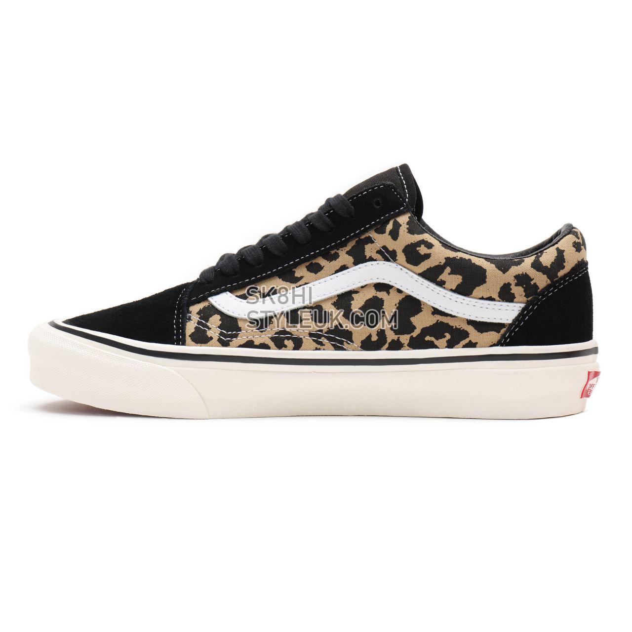 Vans Anahiem Factory Old Skool 36 DX Black Classic Mens Womens - (Anaheim Factory) black/tan leopard VN0A54F39GI Shoes