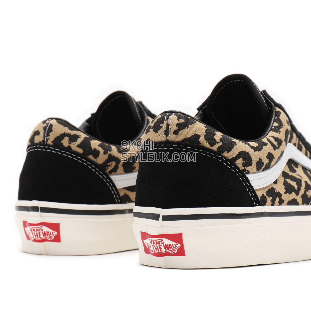 Vans Anahiem Factory Old Skool 36 DX Black Classic Mens Womens - (Anaheim Factory) black/tan leopard VN0A54F39GI Shoes